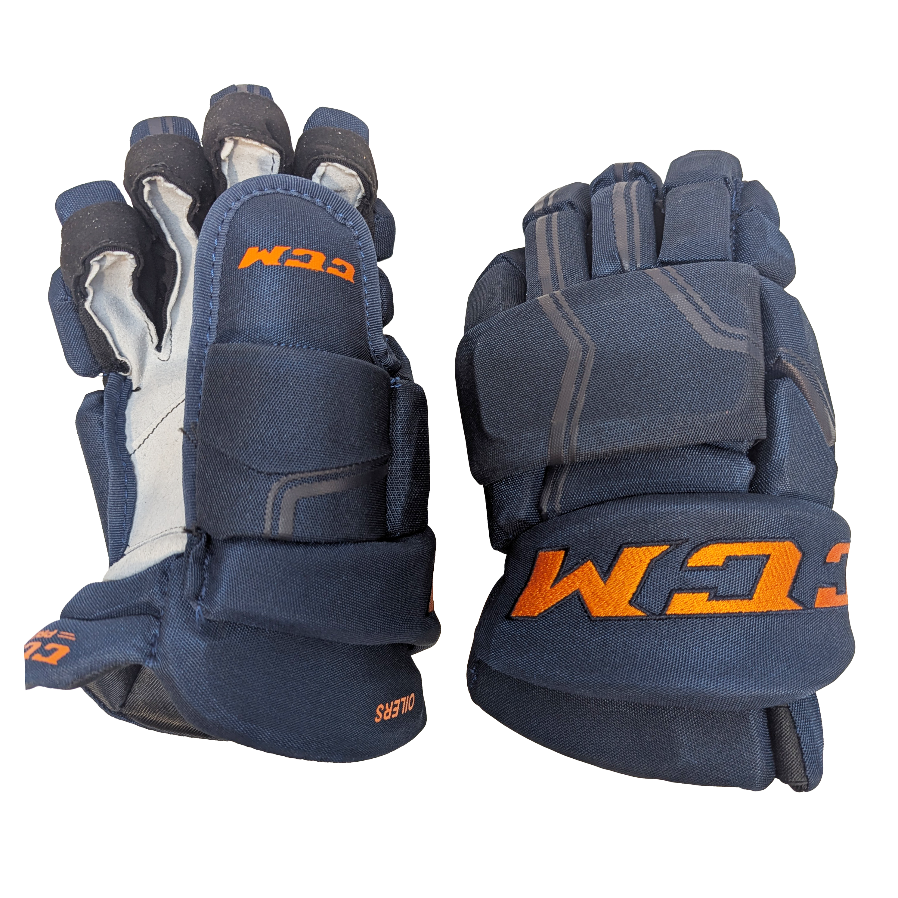 CCM HGQL - Gant professionnel de la LNH - Alternatif des Oilers d'Edmonton (bleu marine/orange)